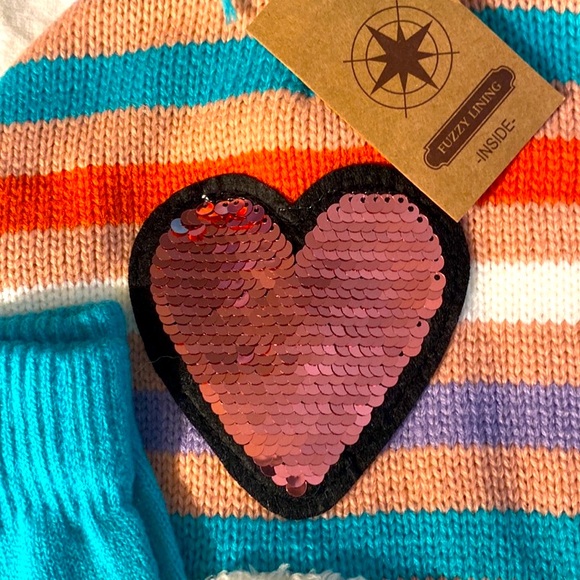 FANES PAUL YOUTH GIRLS GIUE/HAT SET. FUZZY LINING INSIDE. - Picture 3 of 7